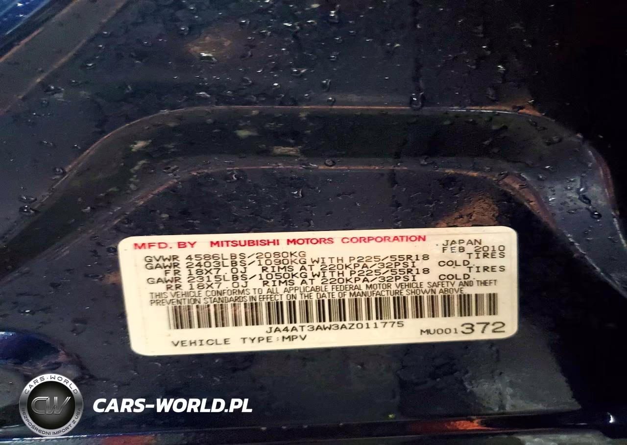 2010 Mitsubishi Outlander Se VIN:JA4AT3AW3AZ011775 - 13