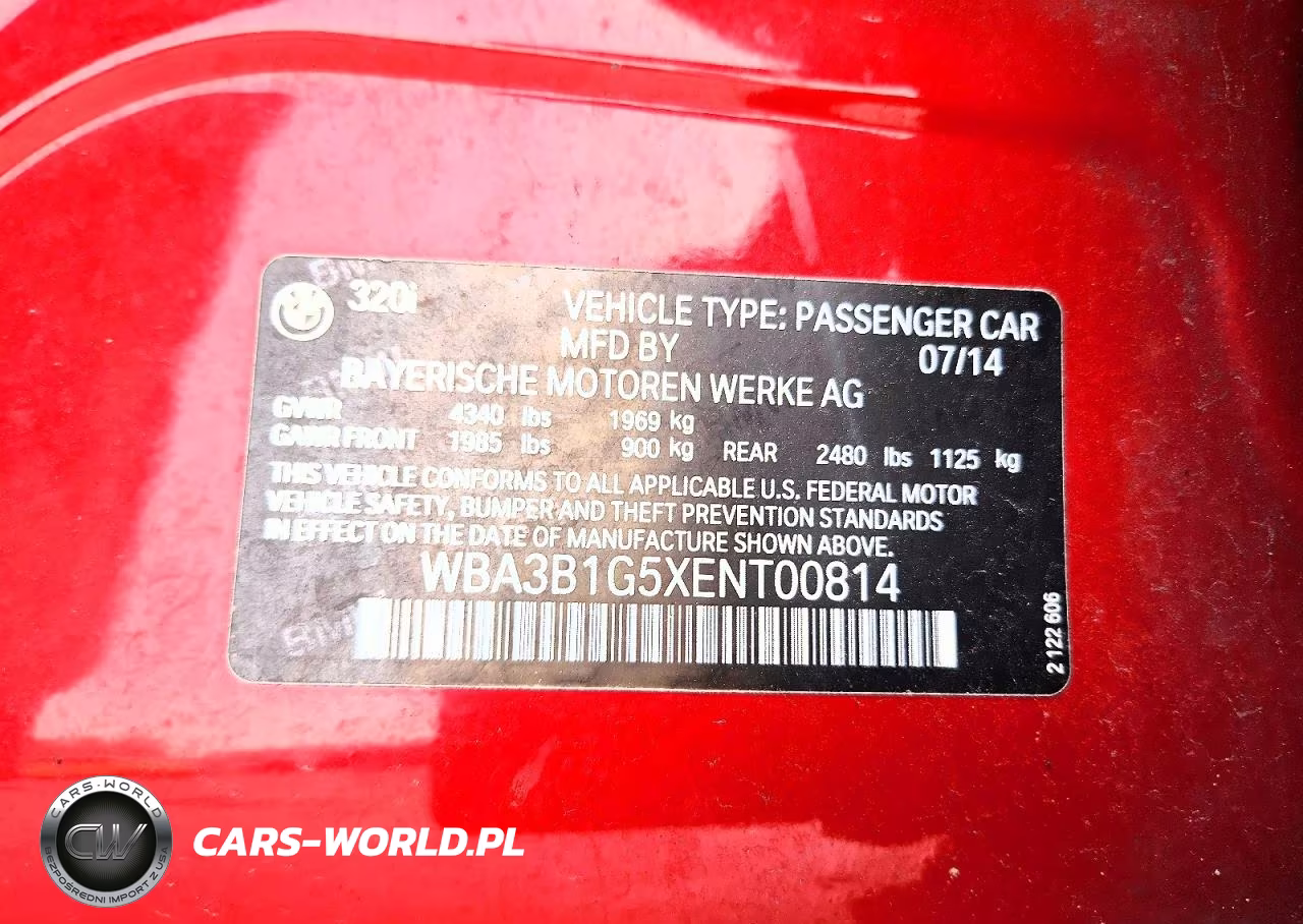 2014 BMW 320 I VIN:WBA3B1G5XENT00814 - 12