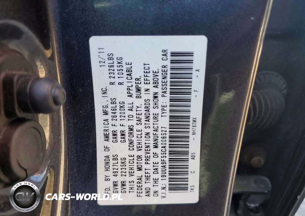 2012 Acura Tl VIN:19UUA9F55CA006527 - 12