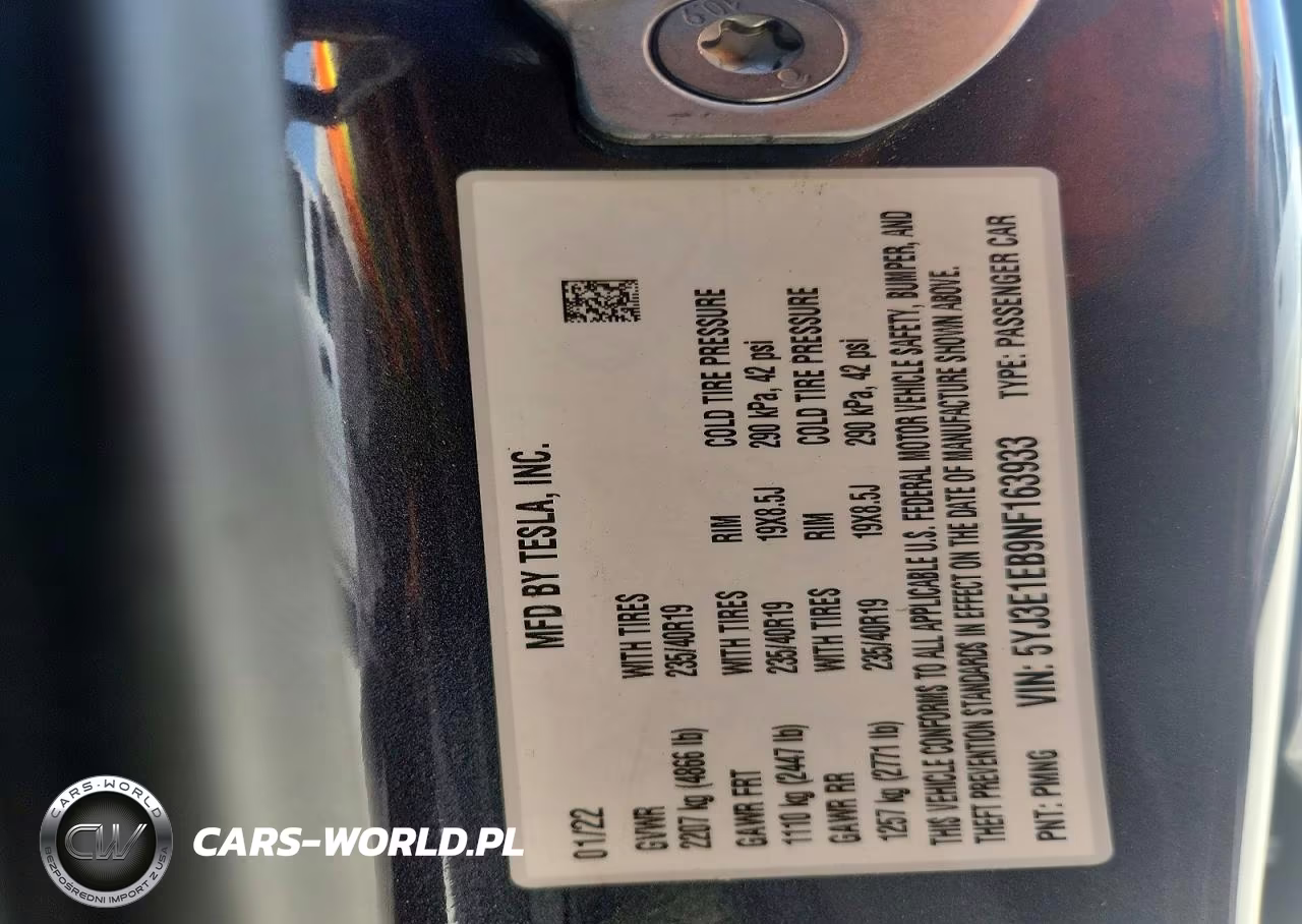 2022 Tesla Model 3 VIN:5YJ3E1EB9NF163933 - 13