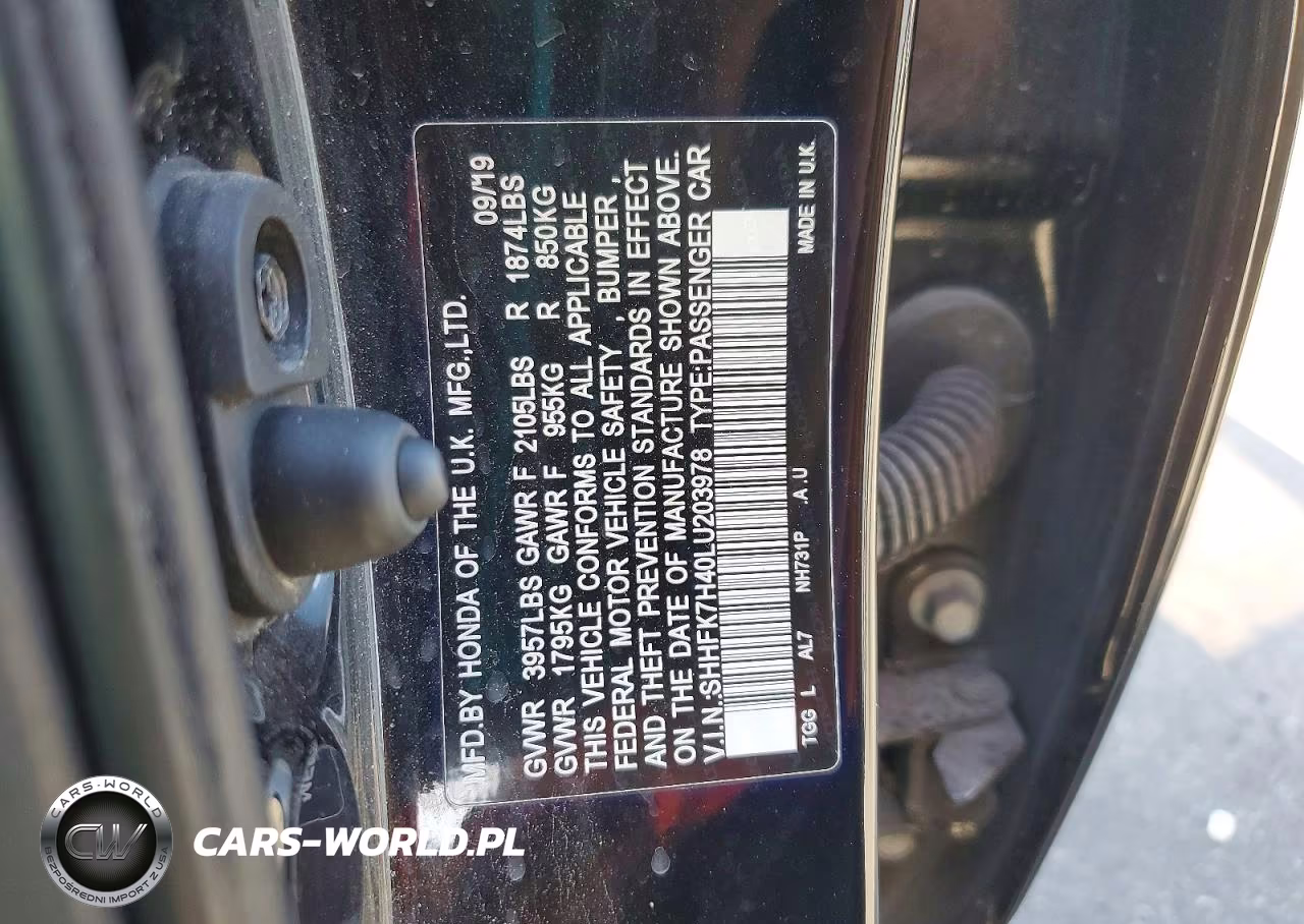 2020 Honda Civic Sport VIN:SHHFK7H40LU203978 - 12