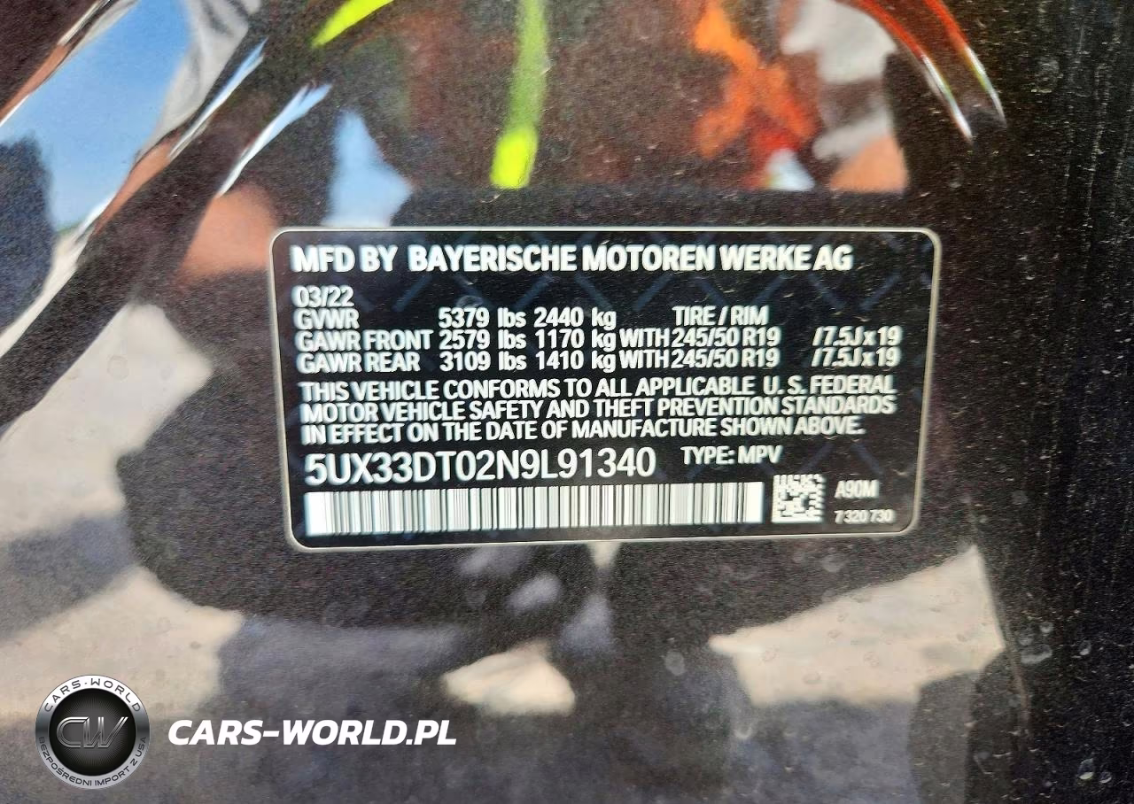 2022 BMW X4 xDrive30I VIN:5UX33DT02N9L91340 - 14