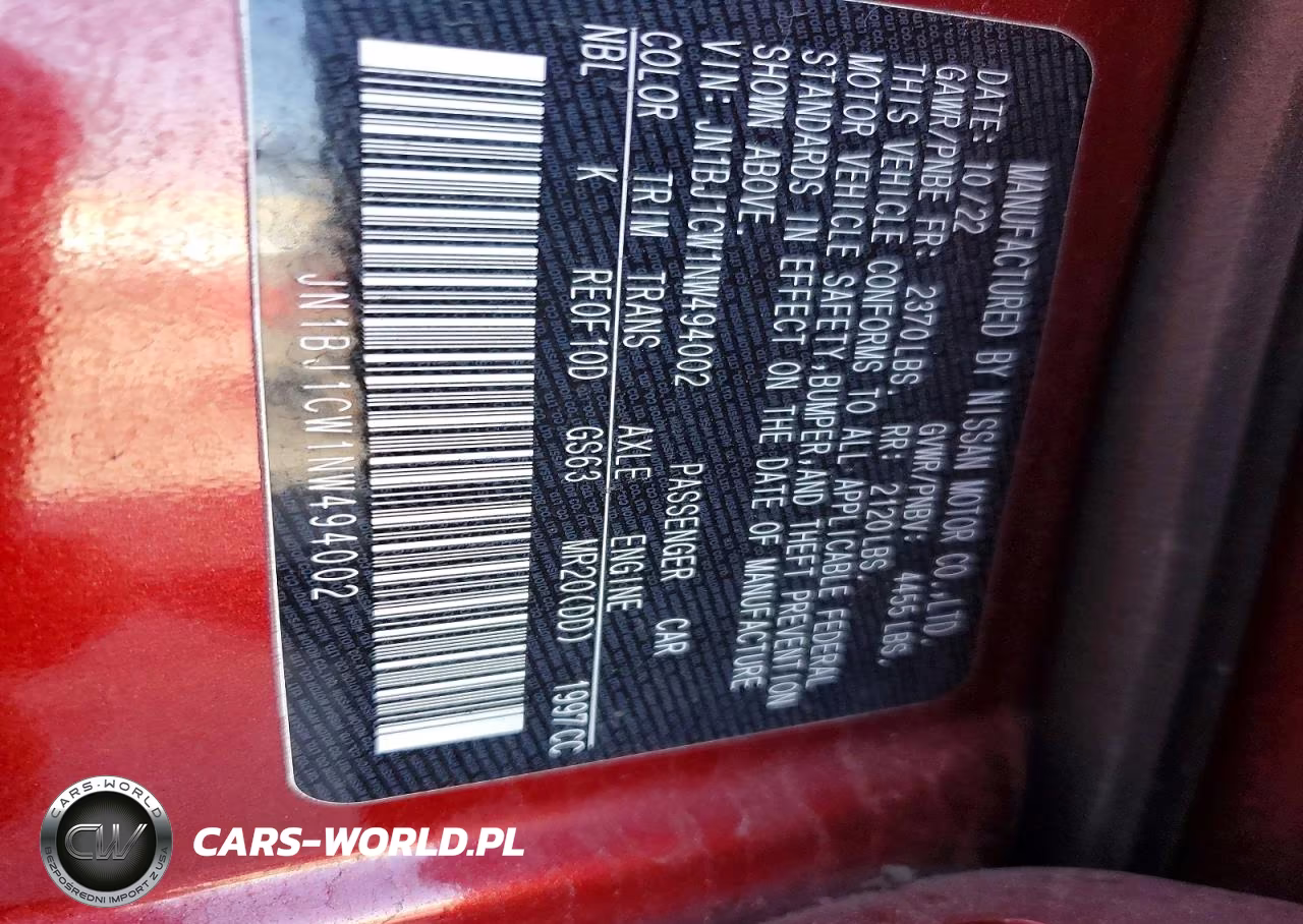 2022 Nissan Rogue Sport Sl VIN:JN1BJ1CW1NW494002 - 13