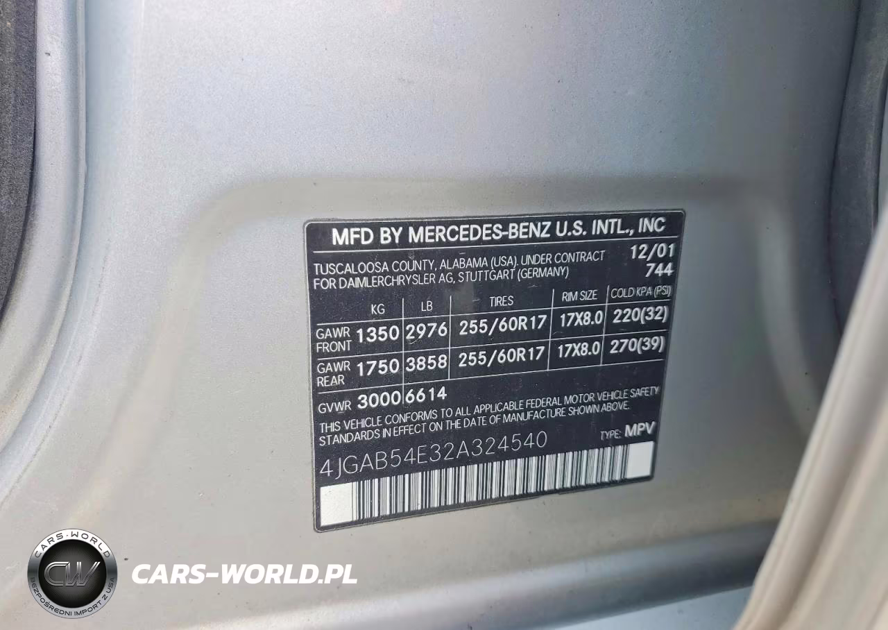 2002 Mercedes-Benz Ml 320 VIN:4JGAB54E32A324540 - 13