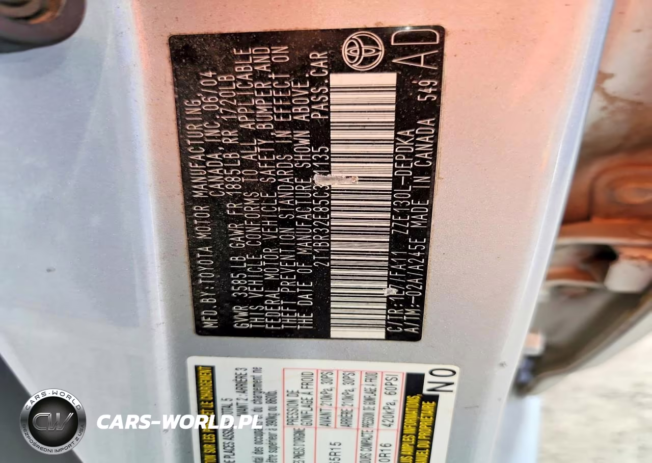 2005 Toyota Corolla Ce VIN:2T1BR32E85C341135 - 12