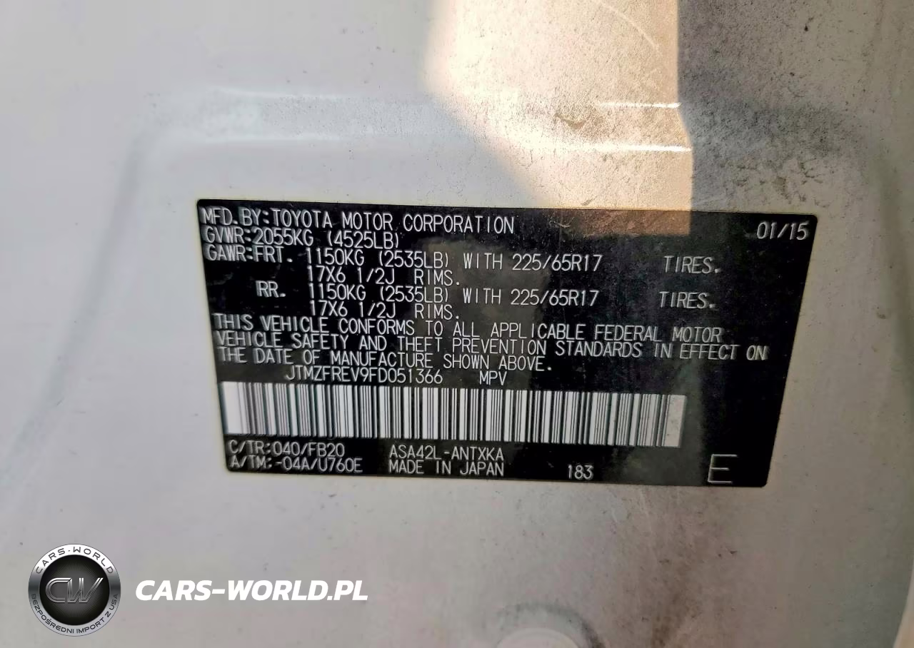 2015 Toyota Rav4 Le VIN:JTMZFREV9FD051366 - 14