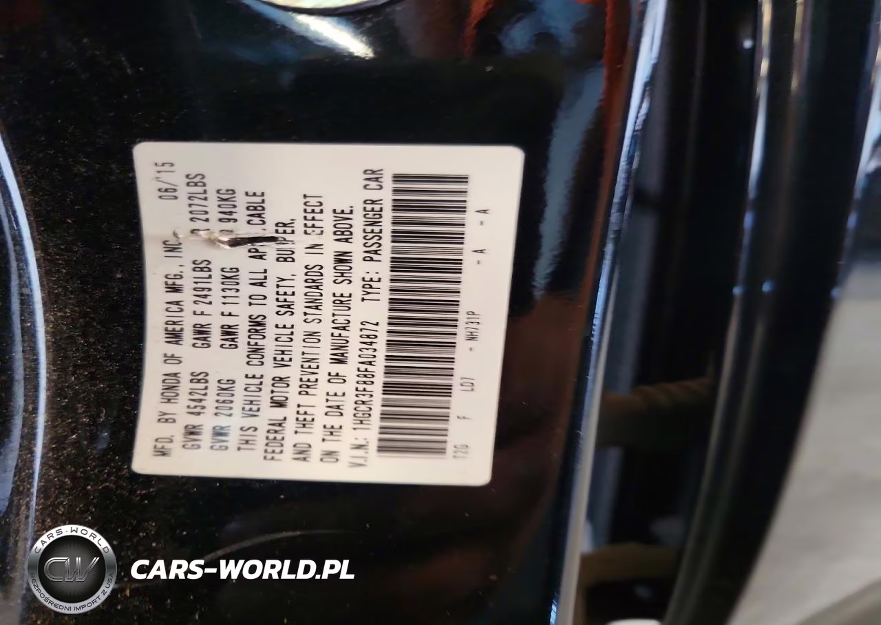2015 Honda Accord Exl VIN:1HGCR3F88FA034872 - 12