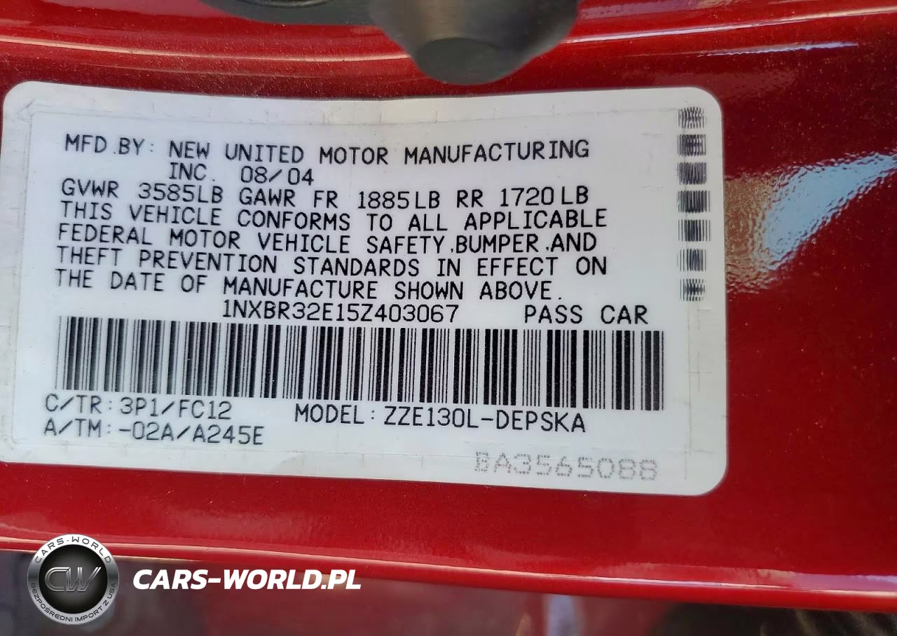 2005 Toyota Corolla S VIN:1NXBR32E15Z403067 - 12