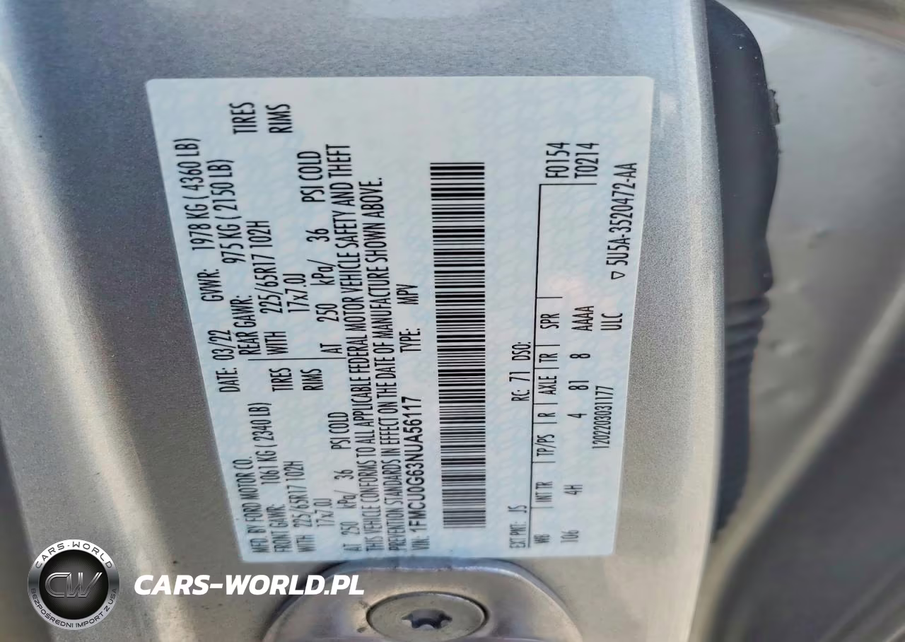 2022 Ford Escape Se VIN:1FMCU0G63NUA56117 - 13