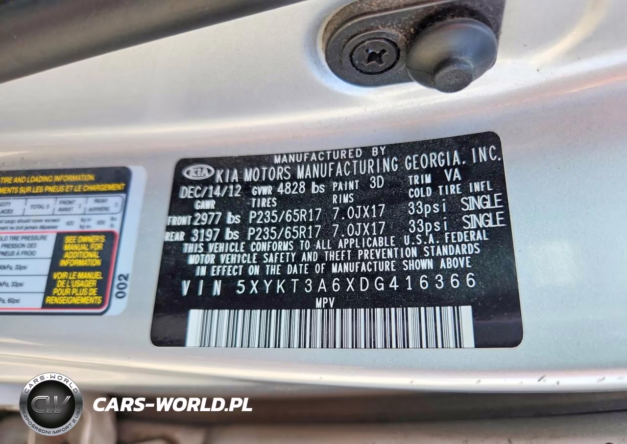 2013 Kia Sorento Lx VIN:5XYKT3A6XDG416366 - 13