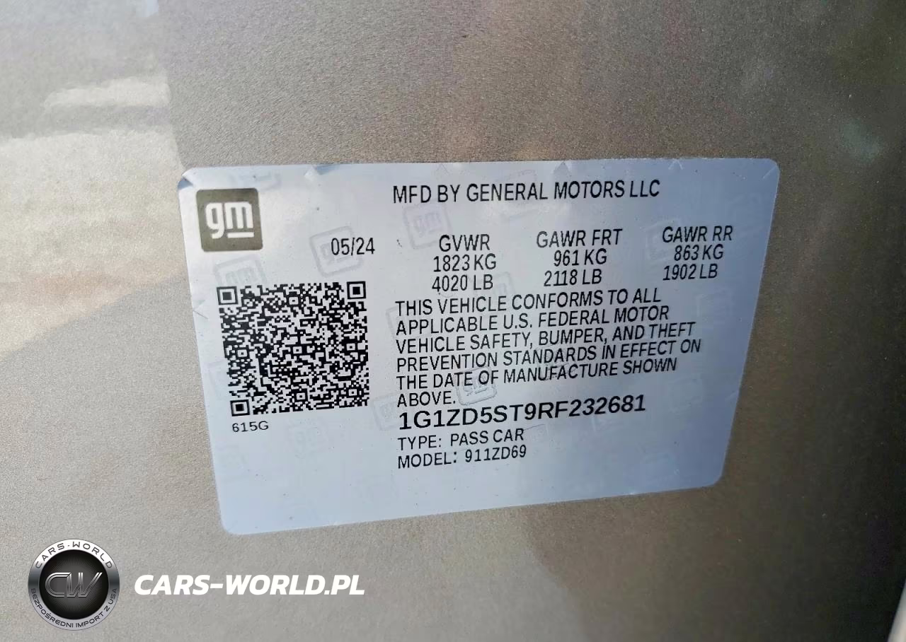 2024 Chevrolet Malibu Lt VIN:1G1ZD5ST9RF232681 - 12