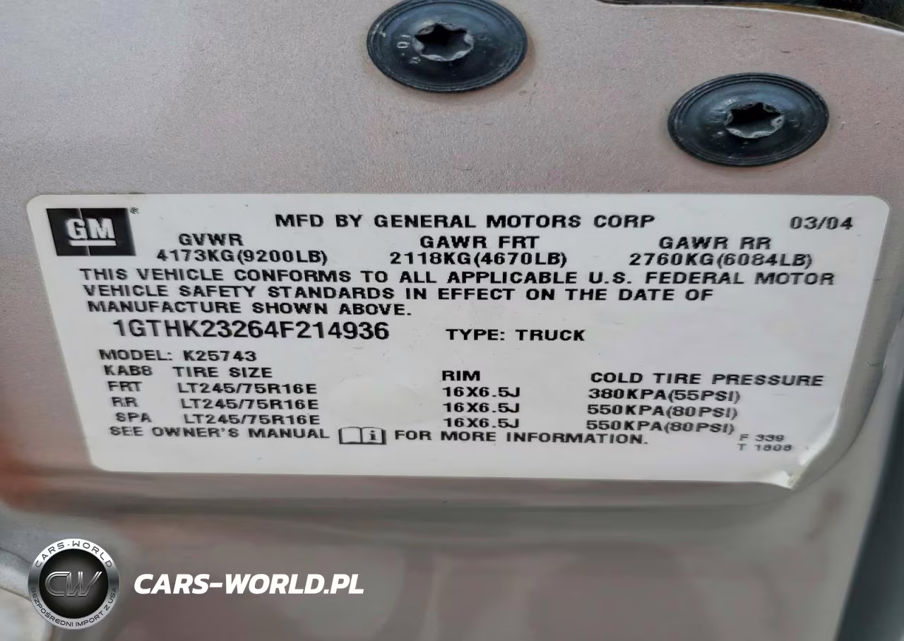 2004 GMC Sierra K2500 Heavy Duty VIN:1GTHK23264F214936 - 13
