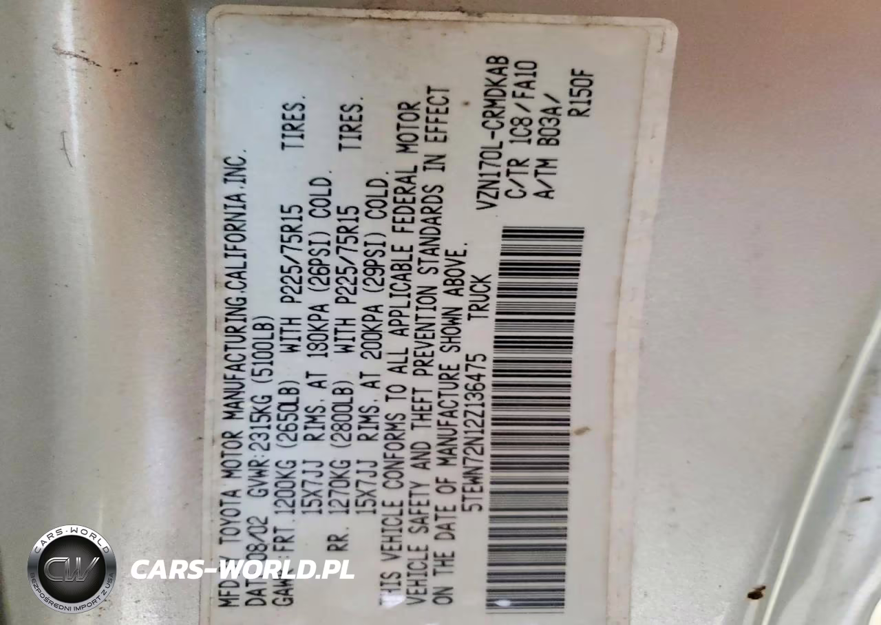 2002 Toyota Tacoma Xtracab VIN:5TEWN72N12Z136475 - 12