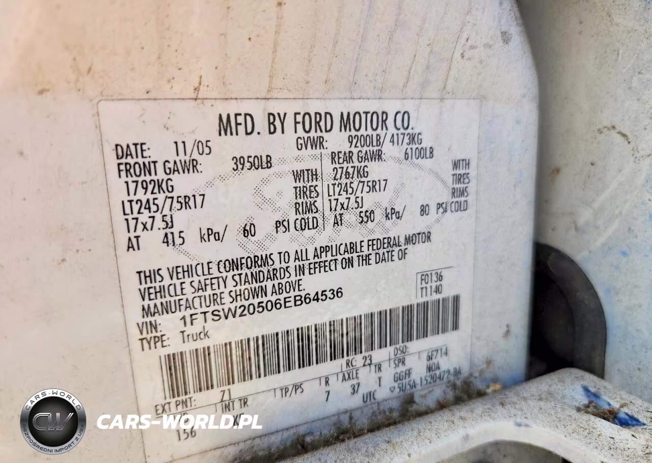 2006 Ford F250 Super Duty VIN:1FTSW20506EB64536 - 12