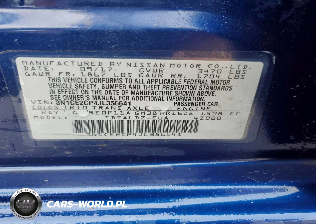 2018 Nissan Versa Note Sv VIN:3N1CE2CP4JL356641 - 13