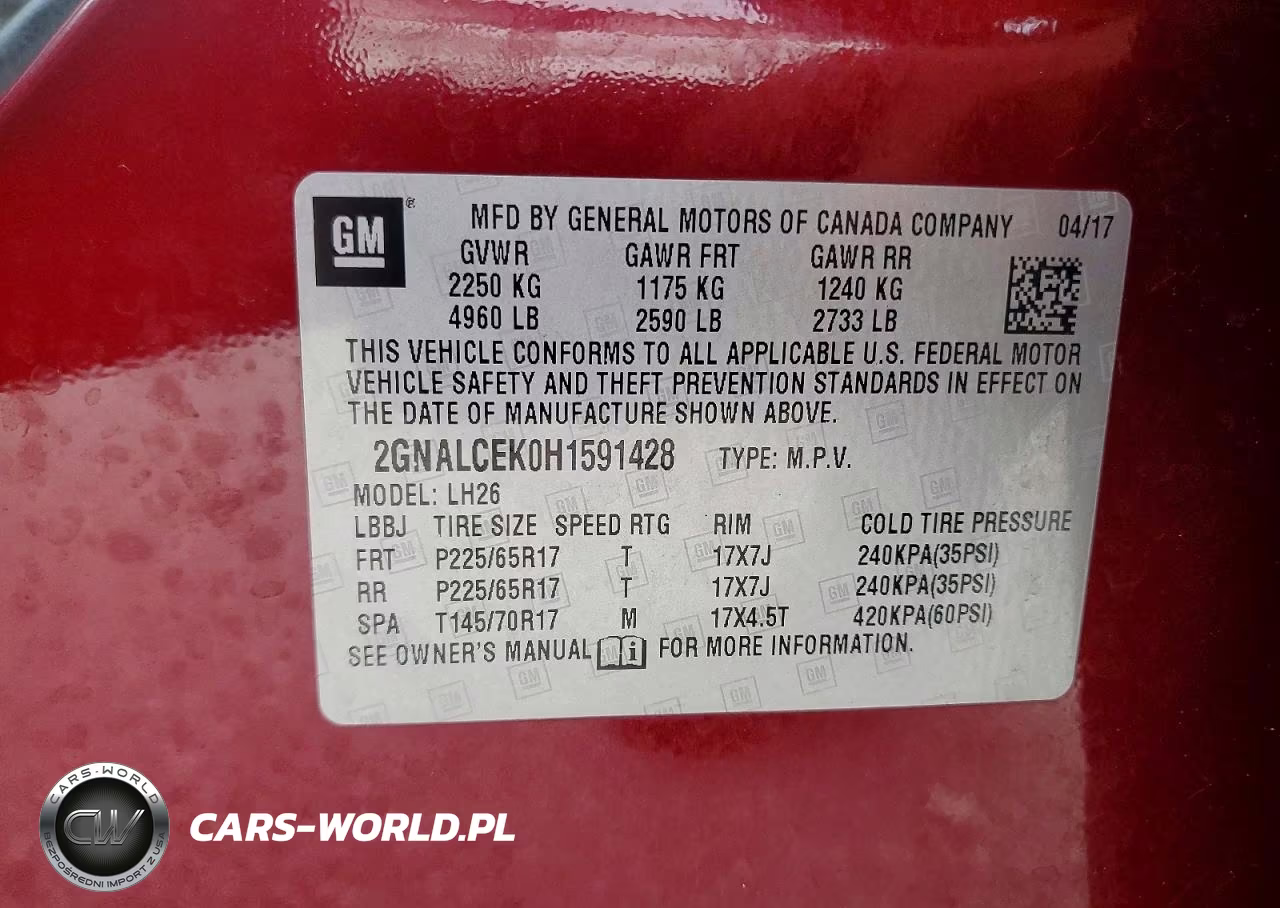 2017 Chevrolet Equinox Lt VIN:2GNALCEK0H1591428 - 13