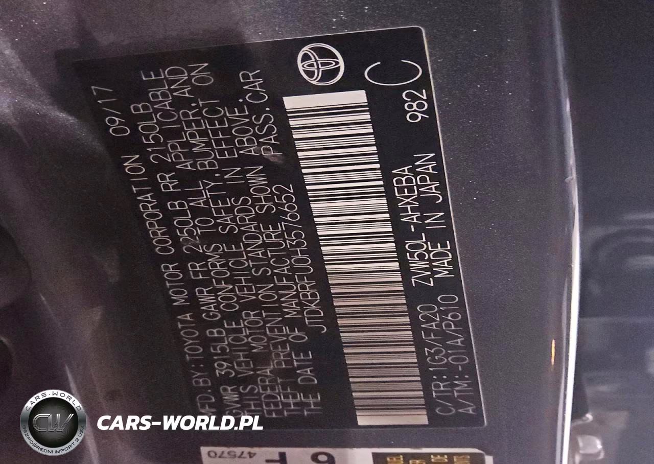 2017 Toyota Prius One VIN:JTDKBRFU0H3576652 - 12
