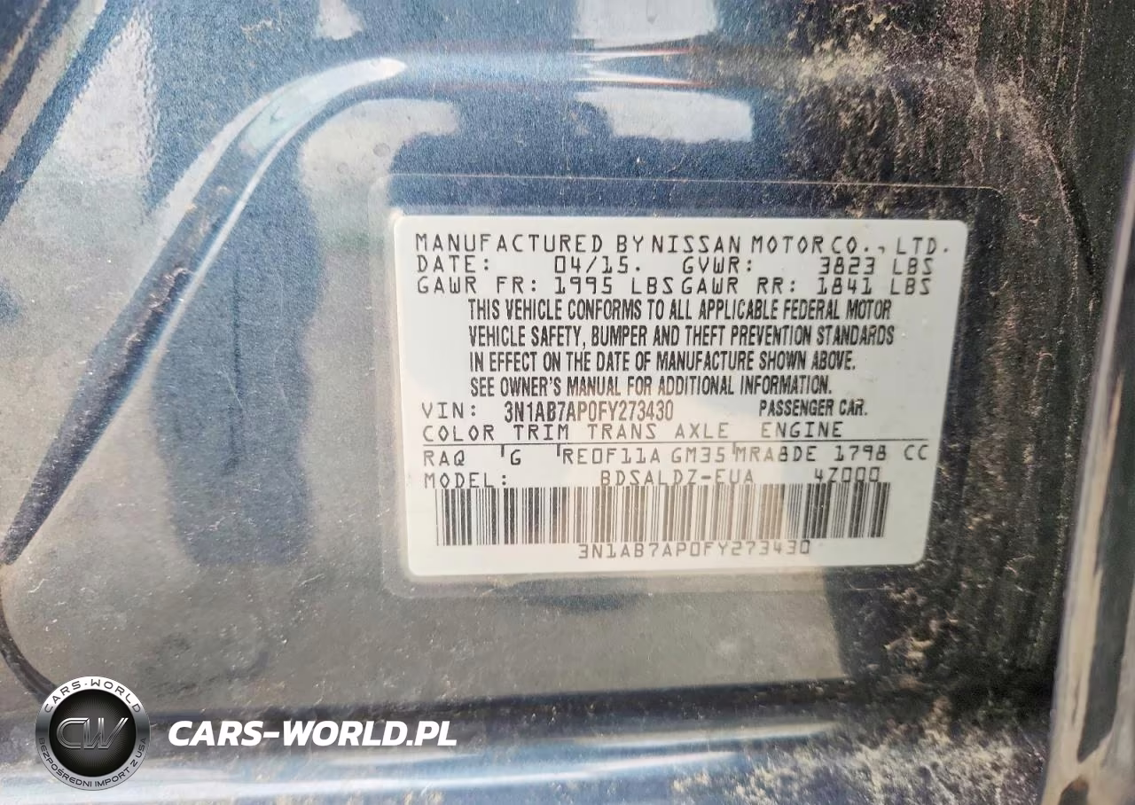2015 Nissan Sentra Sv VIN:3N1AB7AP0FY273430 - 12