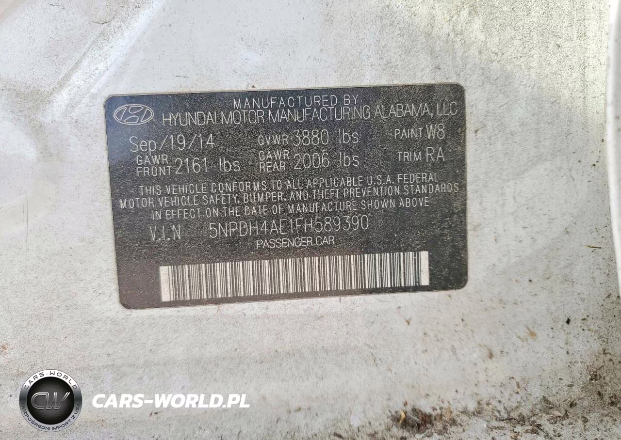 2015 Hyundai Elantra Se VIN:5NPDH4AE1FH589390 - 12