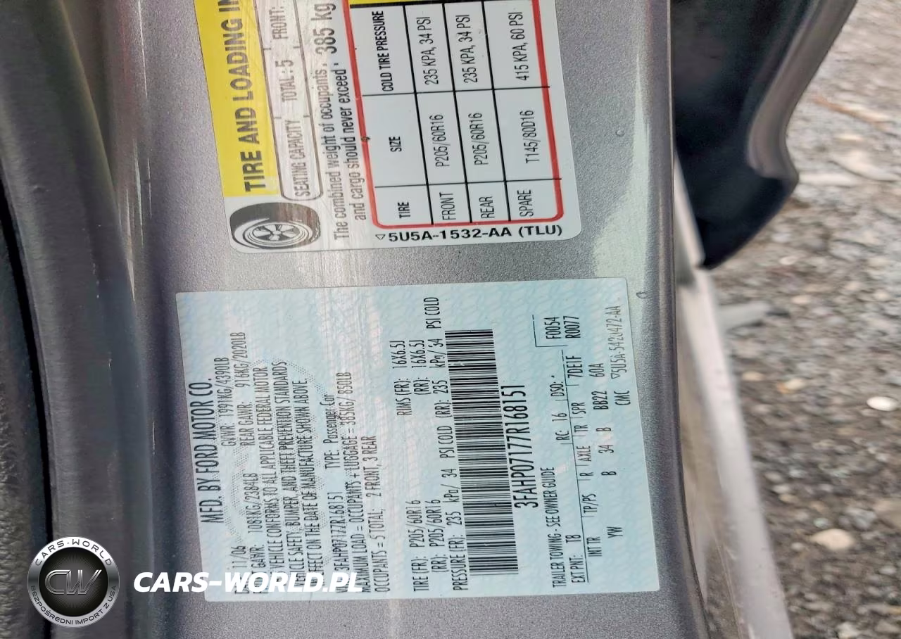 2007 Ford Fusion Se VIN:3FAHP07177R168151 - 12