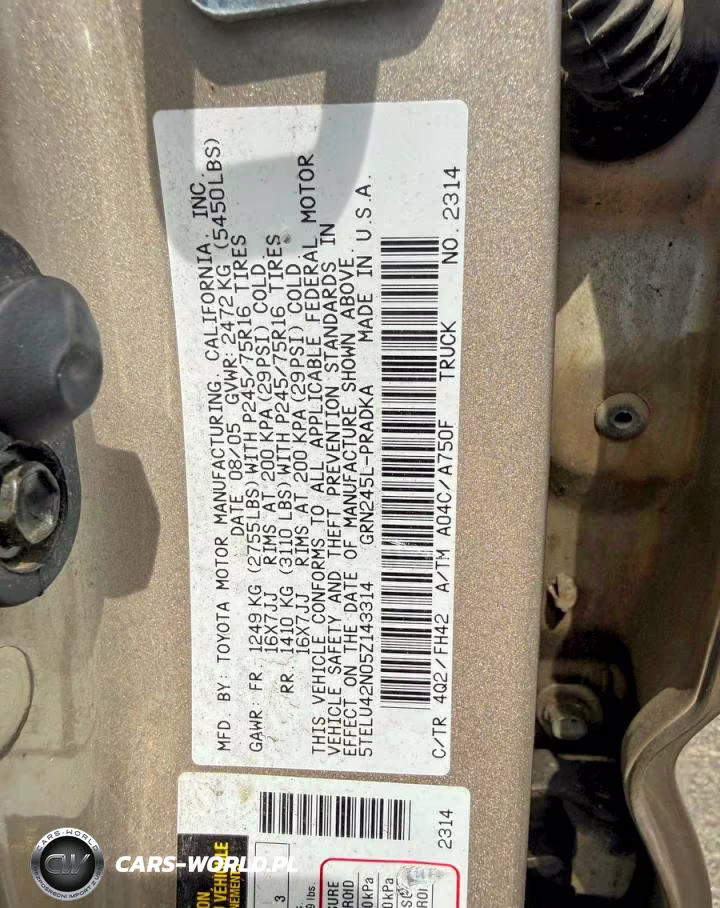 2005 Toyota Tacoma Double Cab VIN:5TELU42N05Z143314 - 10