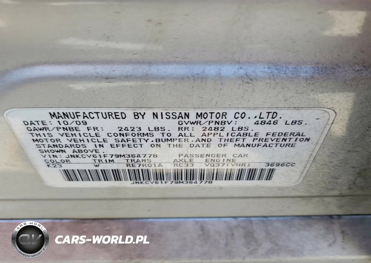 2009 Infiniti G37 Sedan X VIN:JNKCV61F79M364778 - 12