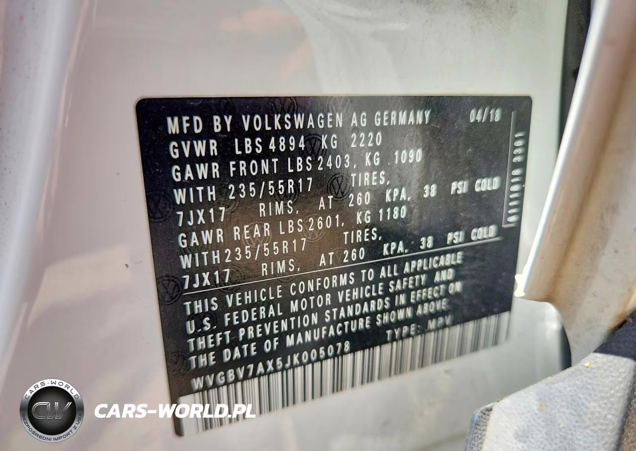 2018 Volkswagen Tiguan Limited VIN:WVGBV7AX5JK005078 - 13