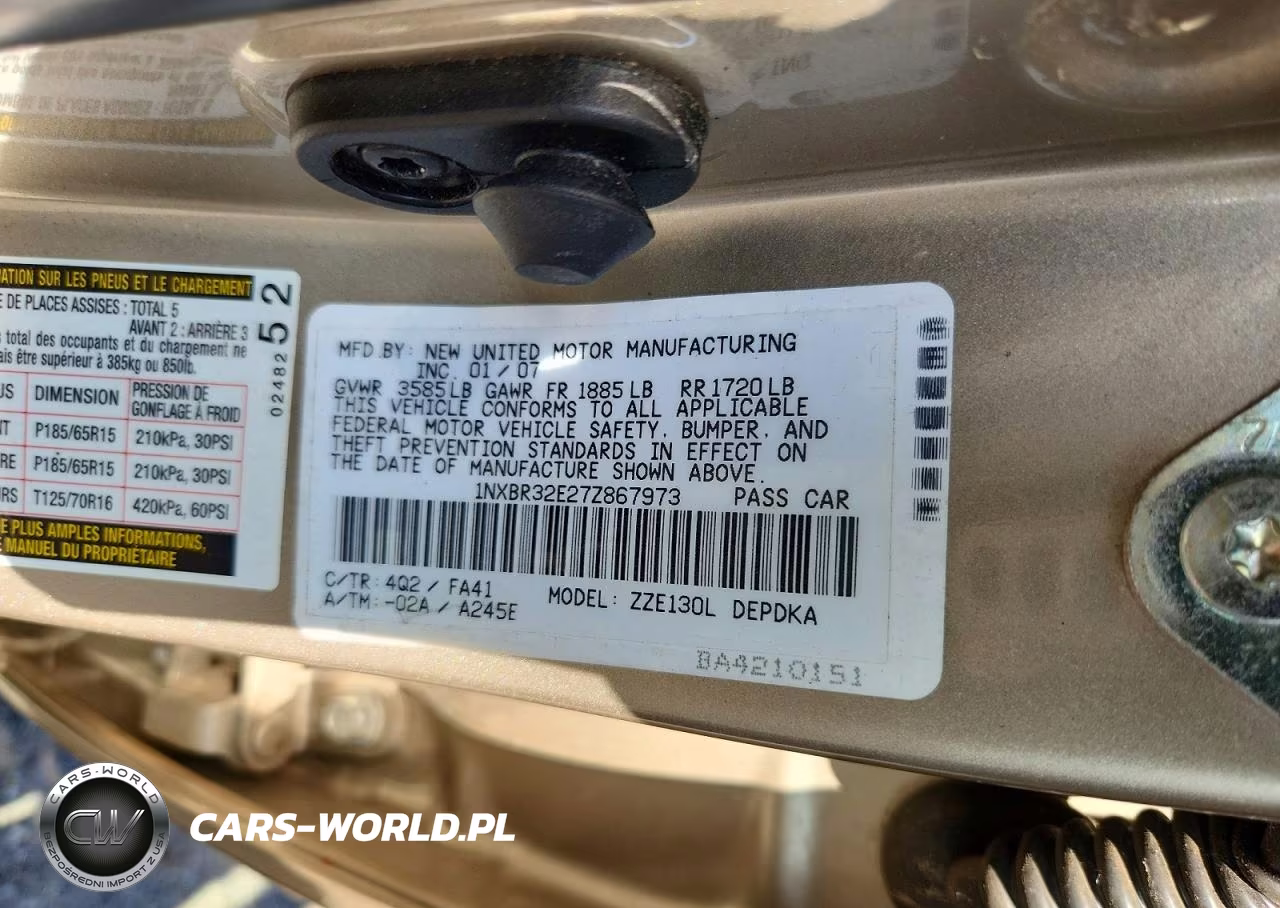 2007 Toyota Corolla Ce VIN:1NXBR32E27Z867973 - 13
