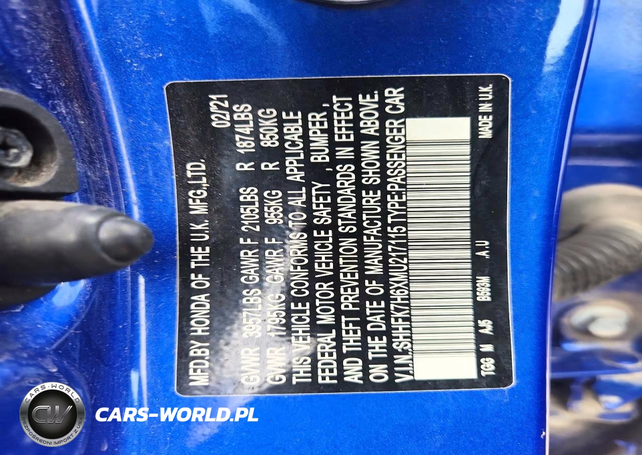 2021 Honda Civic Ex VIN:SHHFK7H6XMU217115 - 12