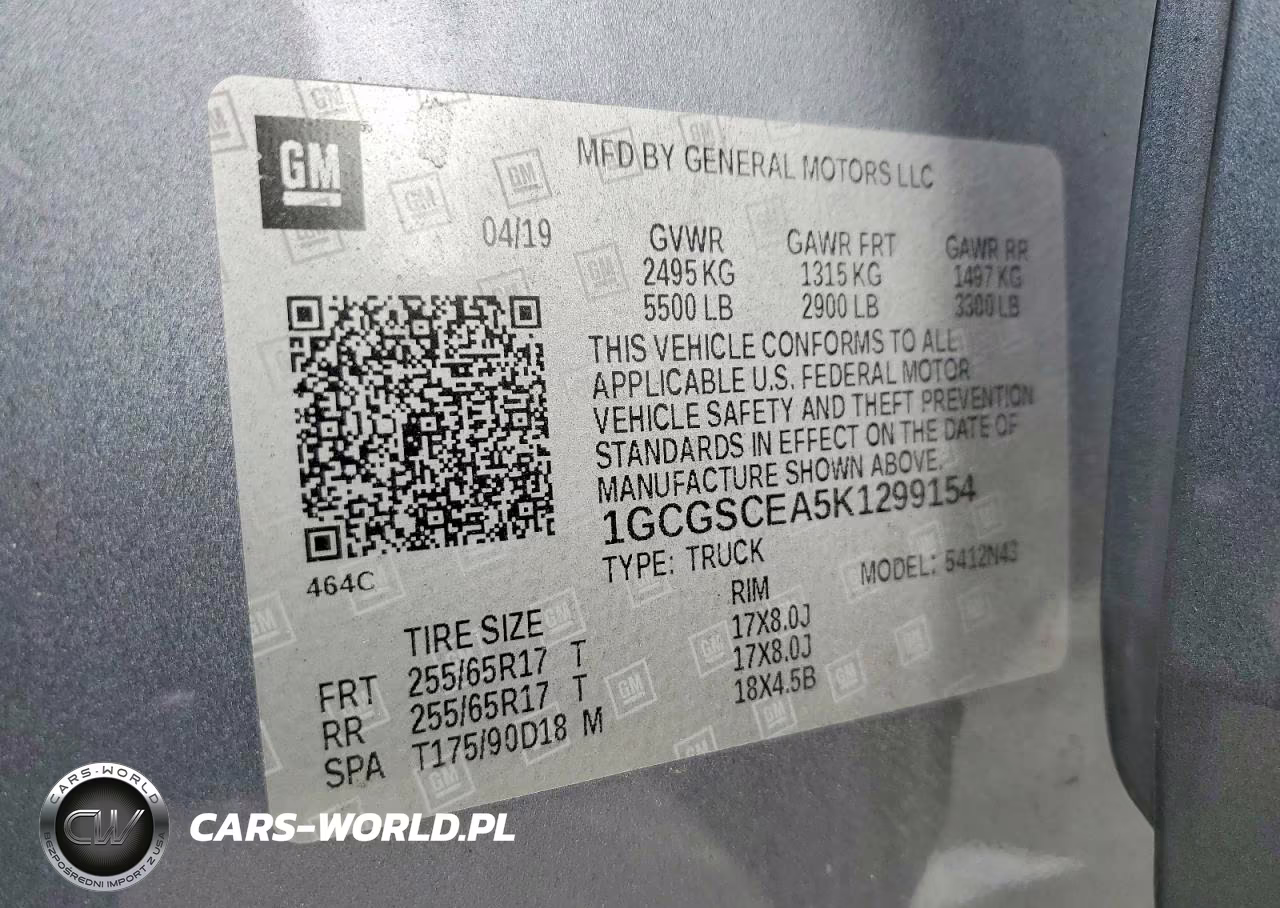2019 Chevrolet Colorado Lt VIN:1GCGSCEA5K1299154 - 12