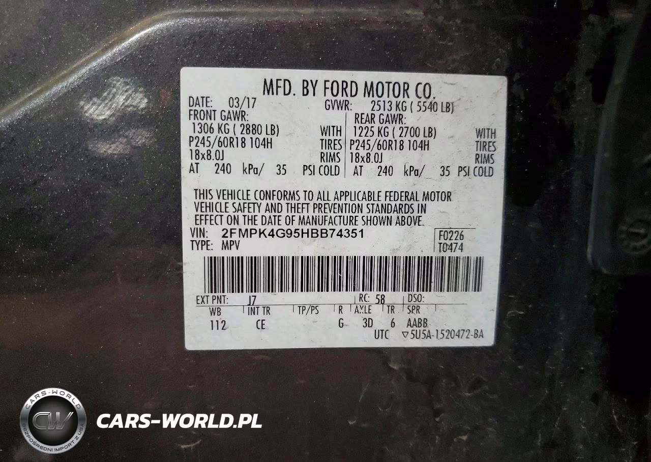 2017 Ford Edge Se VIN:2FMPK4G95HBB74351 - 13