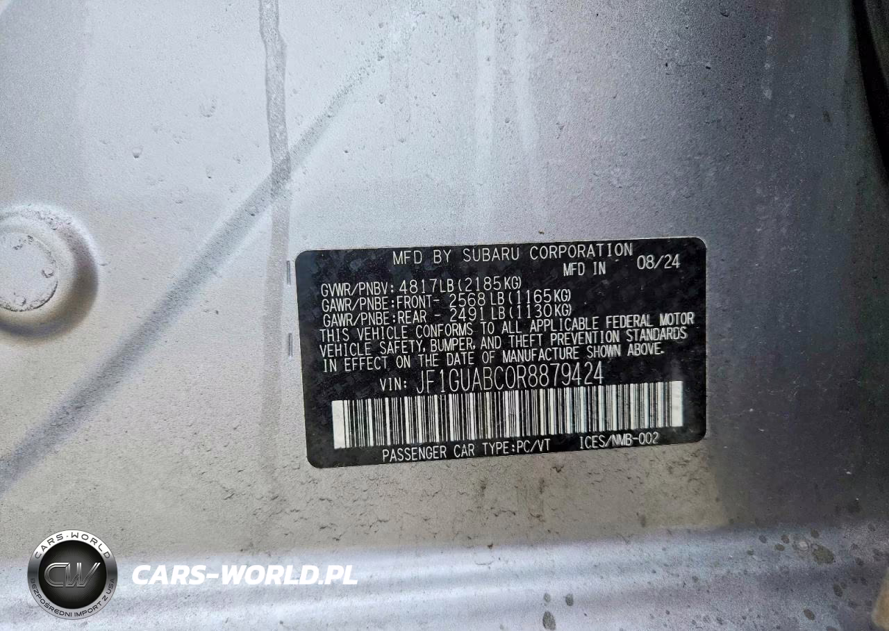 2024 Subaru Impreza VIN:JF1GUABC0R8879424 - 12