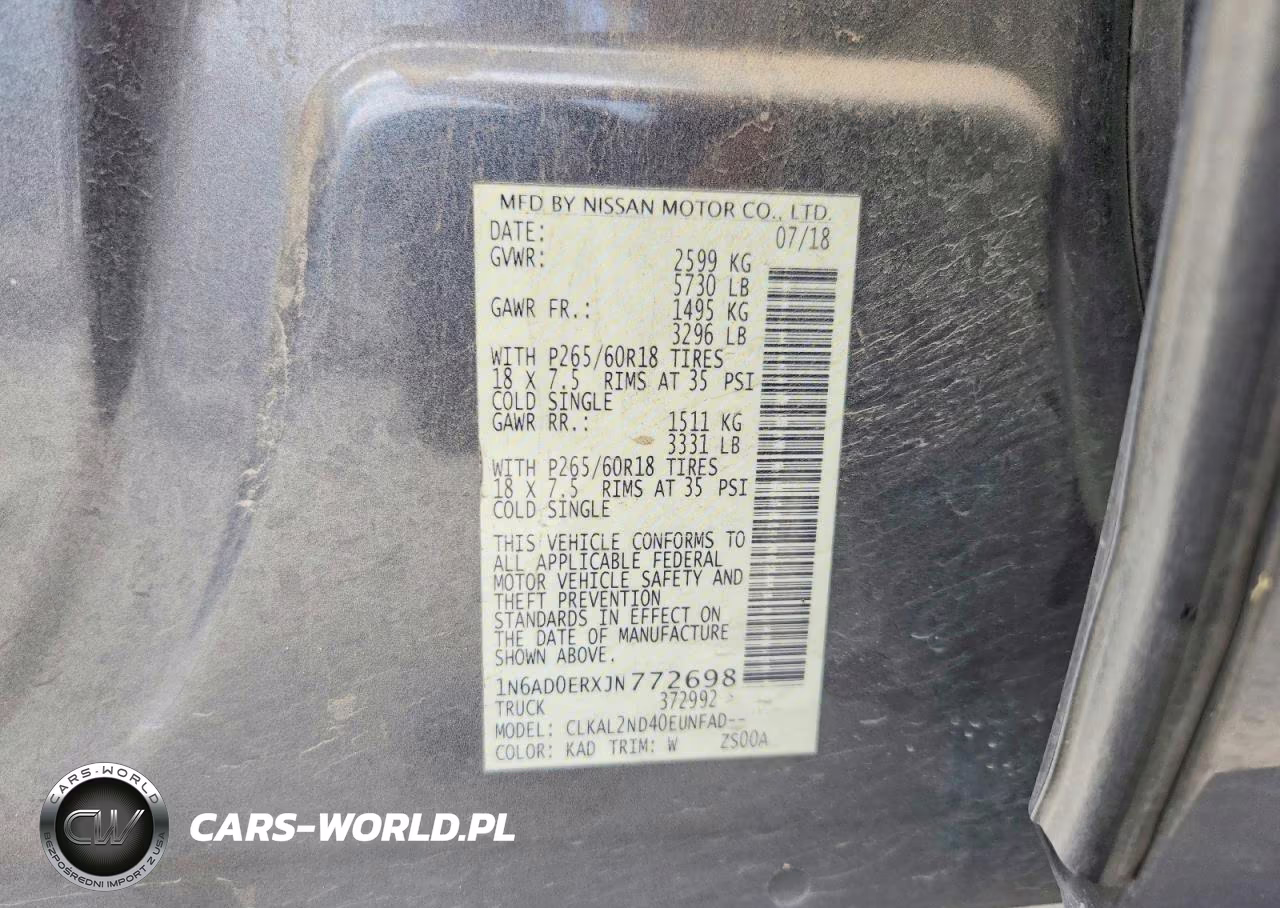 2018 Nissan Frontier Sv VIN:1N6AD0ERXJN772698 - 12