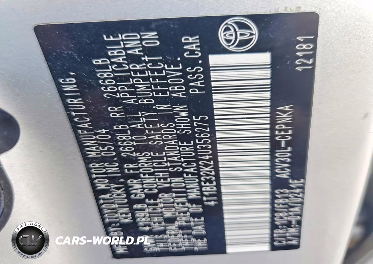 2004 Toyota Camry Le VIN:4T1BE32K24U356275 - 12