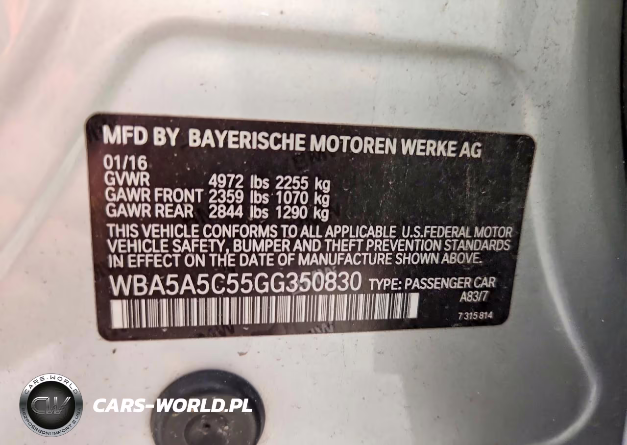 2016 BMW 528 I VIN:WBA5A5C55GG350830 - 12
