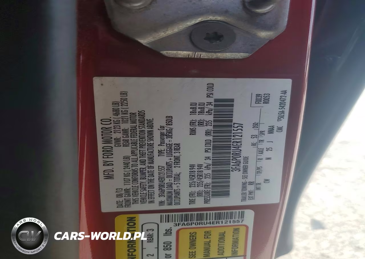 FORD FUSION TIT VIN:3FA6P0RU4ER121557 - 12