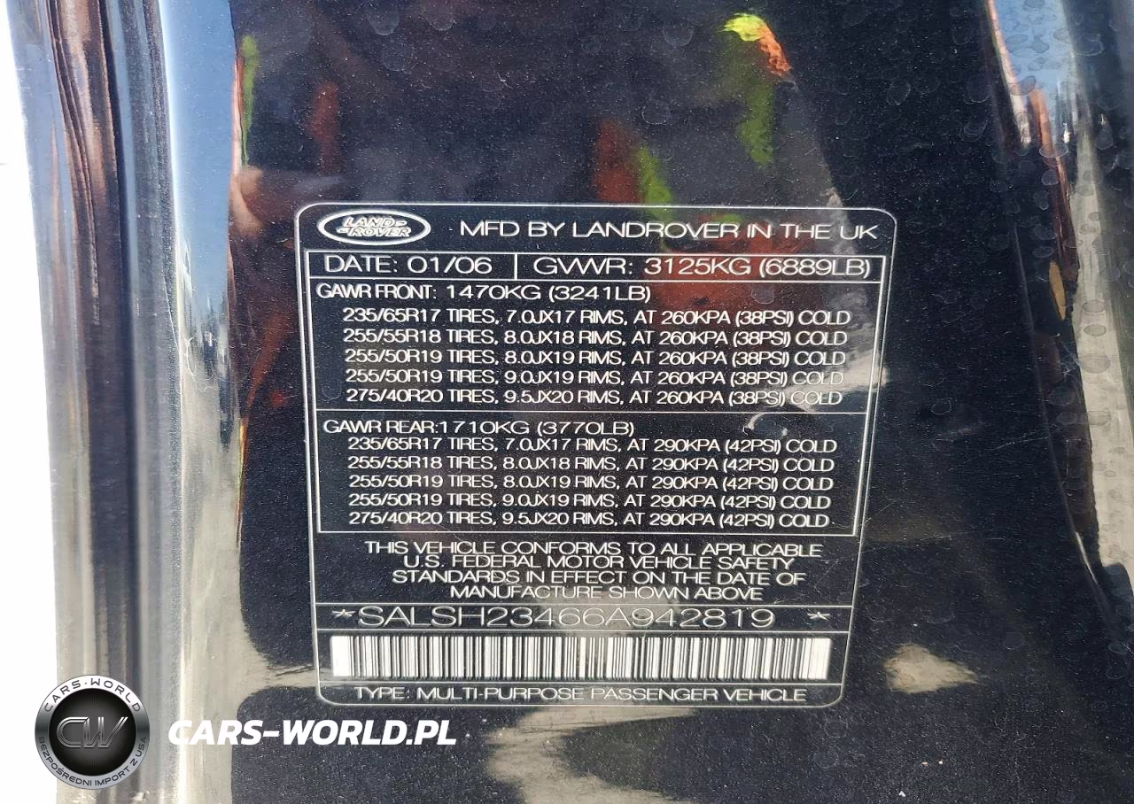 2006 Land Rover Range Rover Sport Supercharged VIN:SALSH23466A942819 - 12