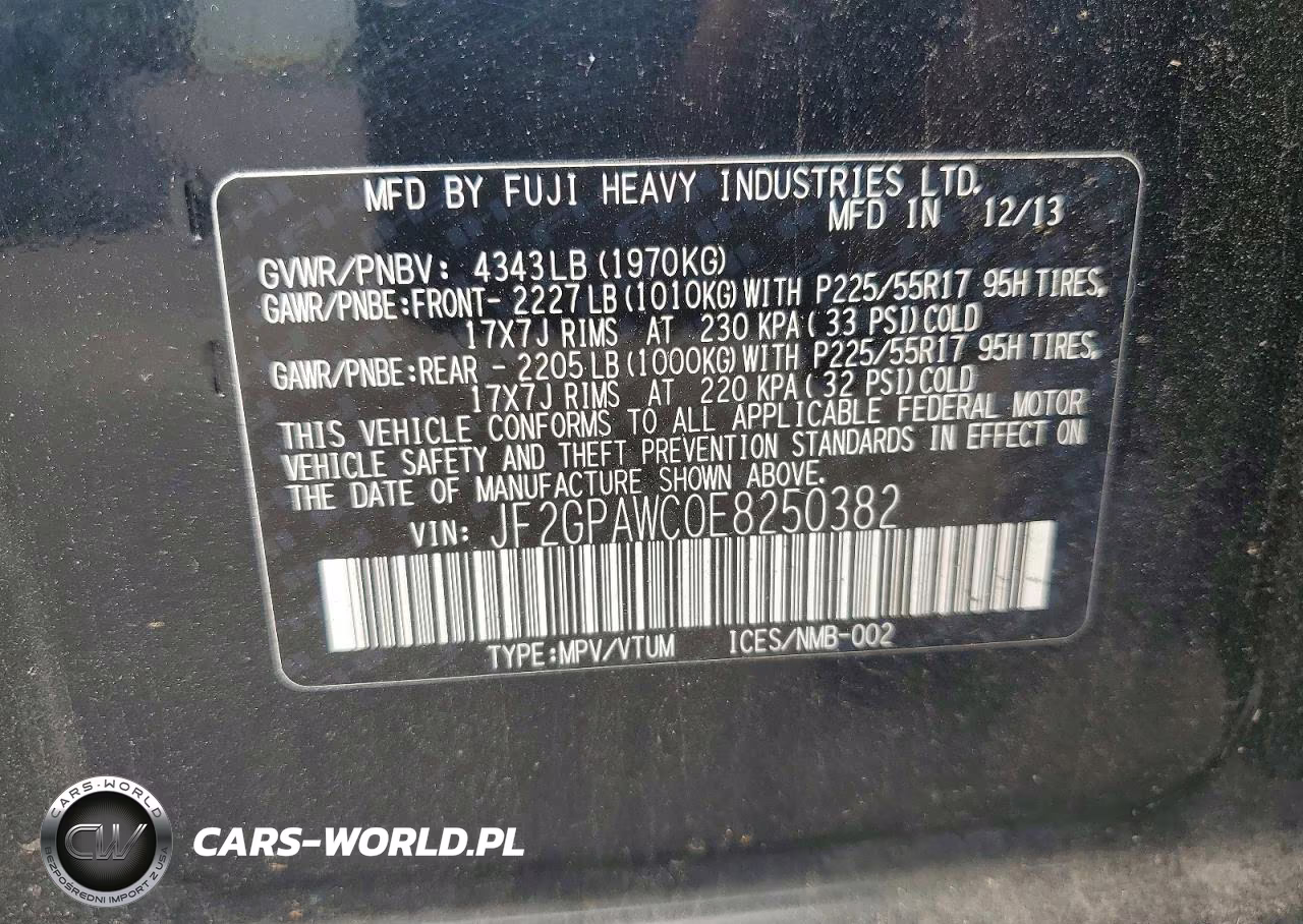 2014 Subaru Xv Crosstrek 2.0 Premium VIN:JF2GPAWC0E8250382 - 12