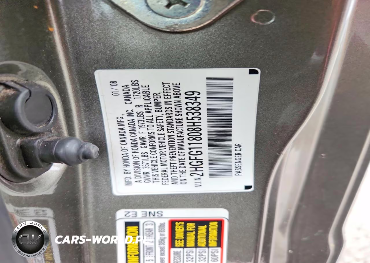2008 Honda Civic Ex VIN:2HGFG11808H538349 - 12