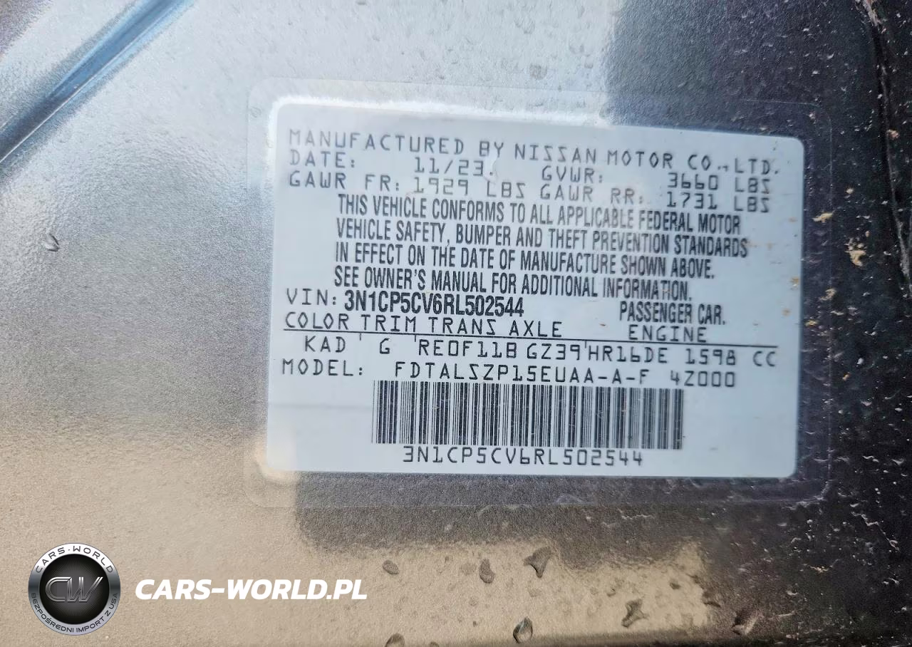 2024 Nissan Kicks Sv VIN:3N1CP5CV6RL502544 - 12