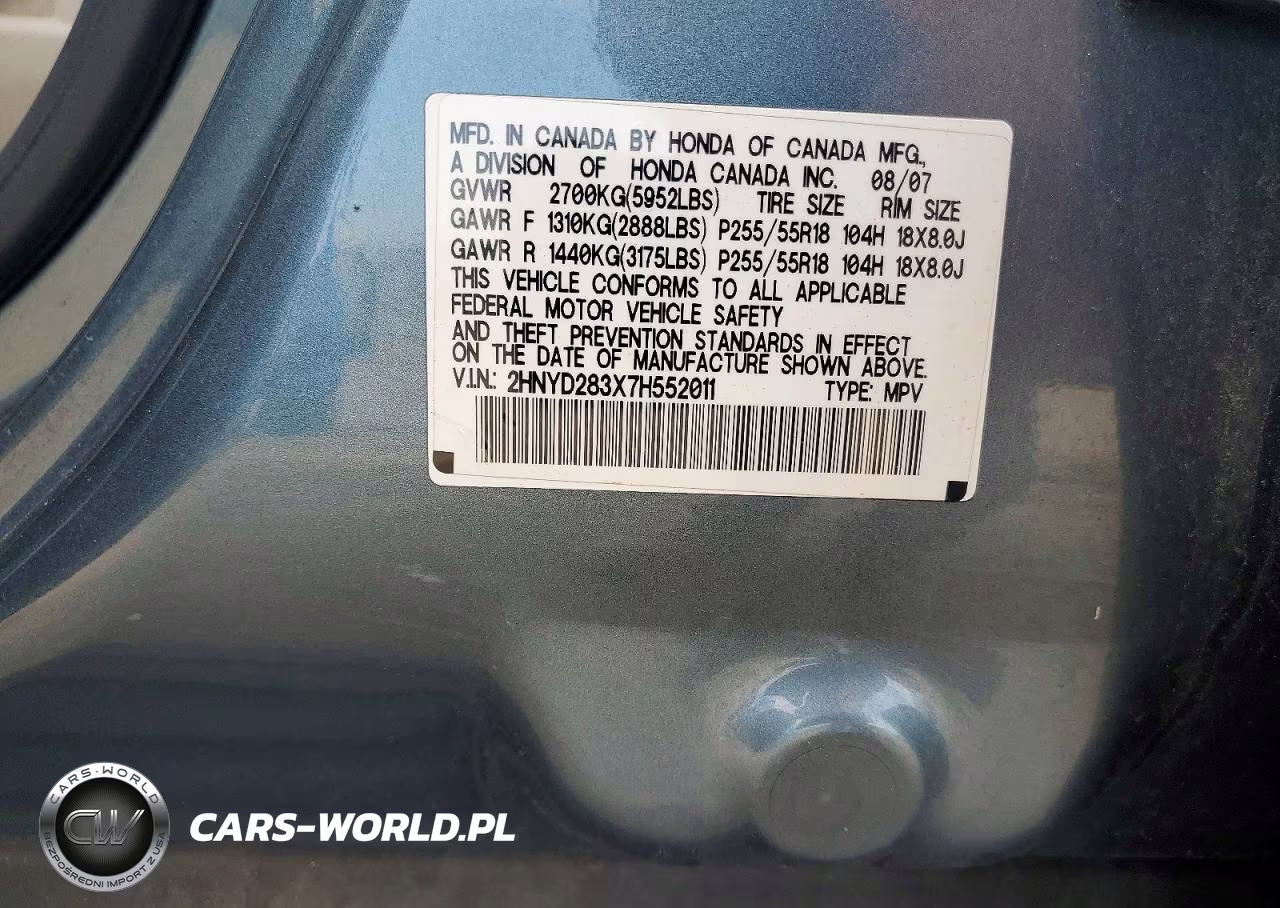 2007 Acura Mdx Technology VIN:2HNYD283X7H552011 - 13