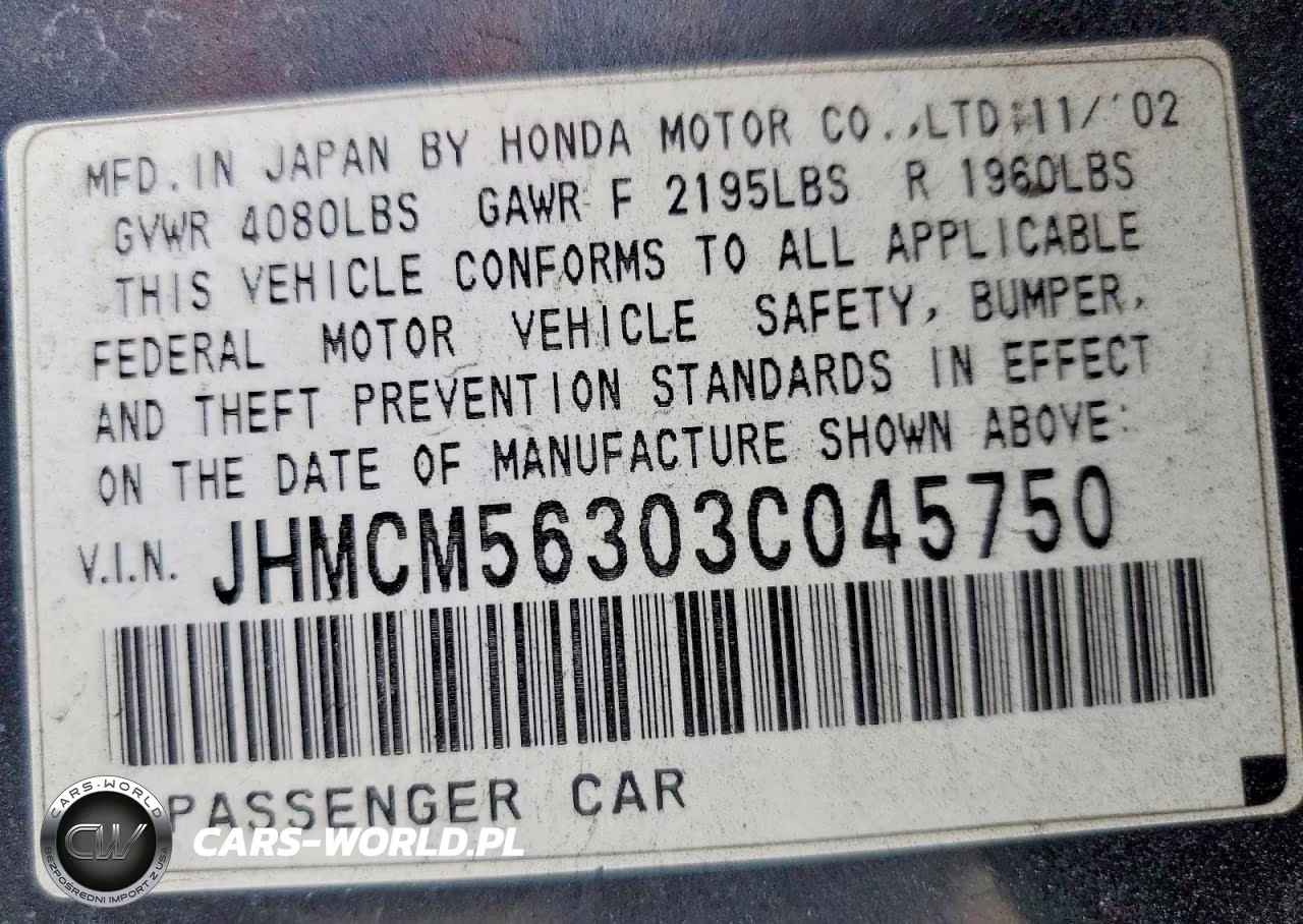 2003 Honda Accord Lx VIN:JHMCM56303C045750 - 13