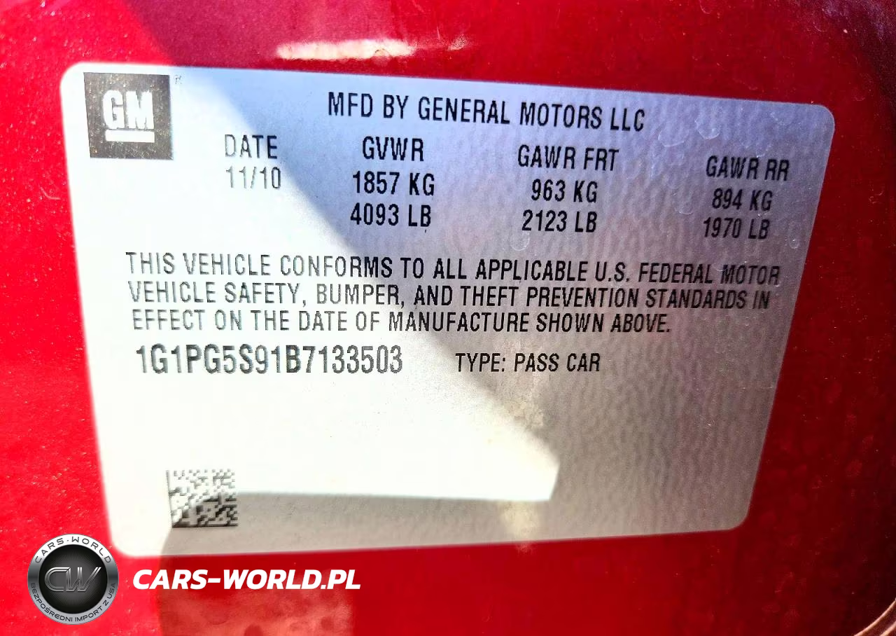 2011 Chevrolet Cruze Lt VIN:1G1PG5S91B7133503 - 12
