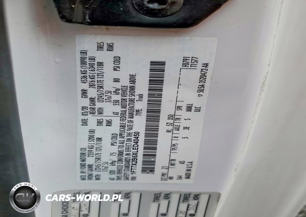 2020 Ford F250 Super Duty VIN:1FT7X2B6XLED40450 - 13