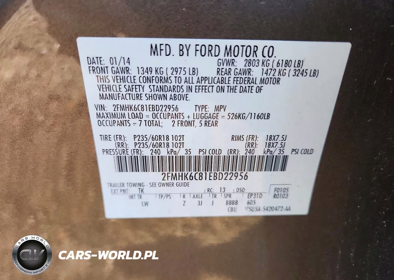 2014 Ford Flex Sel VIN:2FMHK6C81EBD22956 - 13