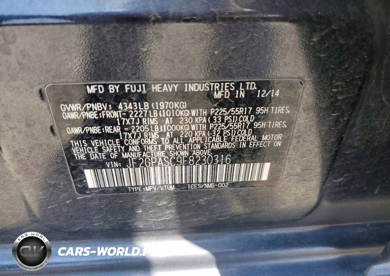 2015 Subaru Xv Crosstrek Sport Limited VIN:JF2GPASC9F8230316 - 13
