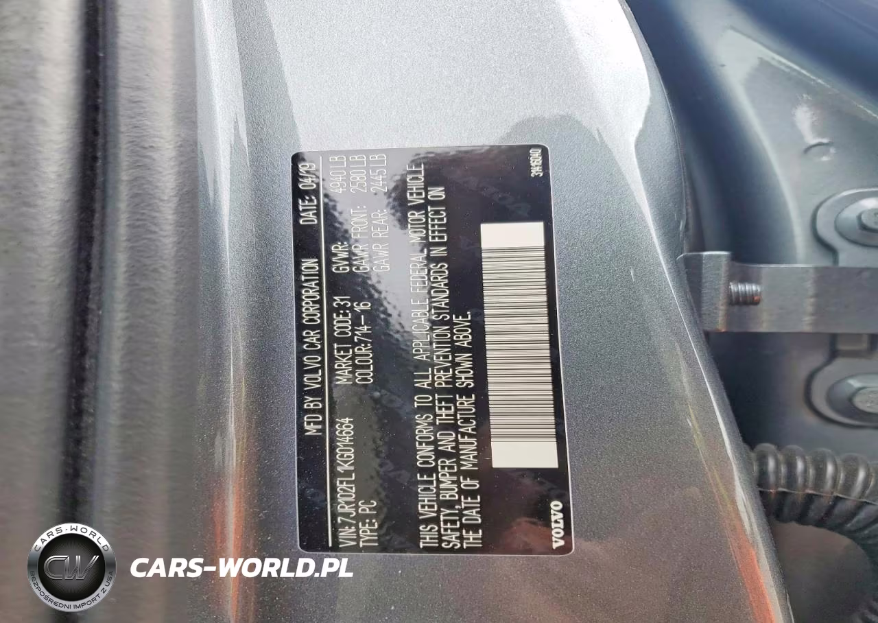 2019 Volvo S60 T5 Inscription VIN:7JR102FL1KG014664 - 13
