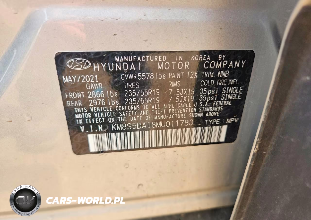 2021 Hyundai Santa Fe Limited VIN:KM8S5DA18MU011783 - 12