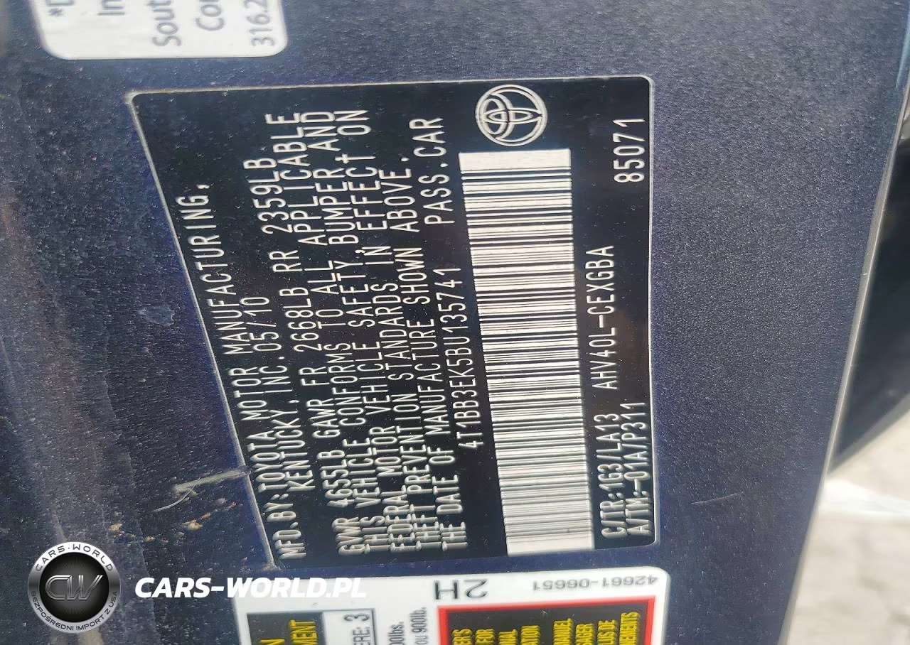 2011 Toyota Camry Hybrid VIN:4T1BB3EK5BU135741 - 12