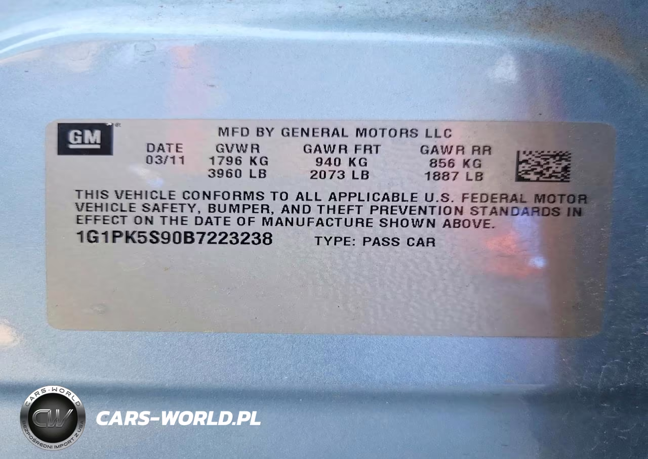 2011 Chevrolet Cruze Eco VIN:1G1PK5S90B7223238 - 12